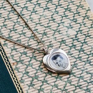 Sterling Silver Necklace Heart Pendant Minimal 50s